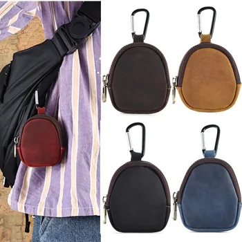 Мужской рюкзак из натуральной кожи, подвесная сумка, портативный кошелек для монет, сумка для хранения ключей, наушников, держатель для карт, сумка для кошелька, уличная поясная сумка