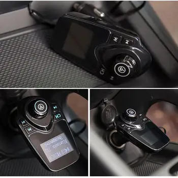 FM-передатчик Bluetooth для автомобиля, автомобильный комплект беспроводного аудиоадаптера Bluetooth с функцией громкой связи и 1,44-дюймовым ЖК-дисплеем